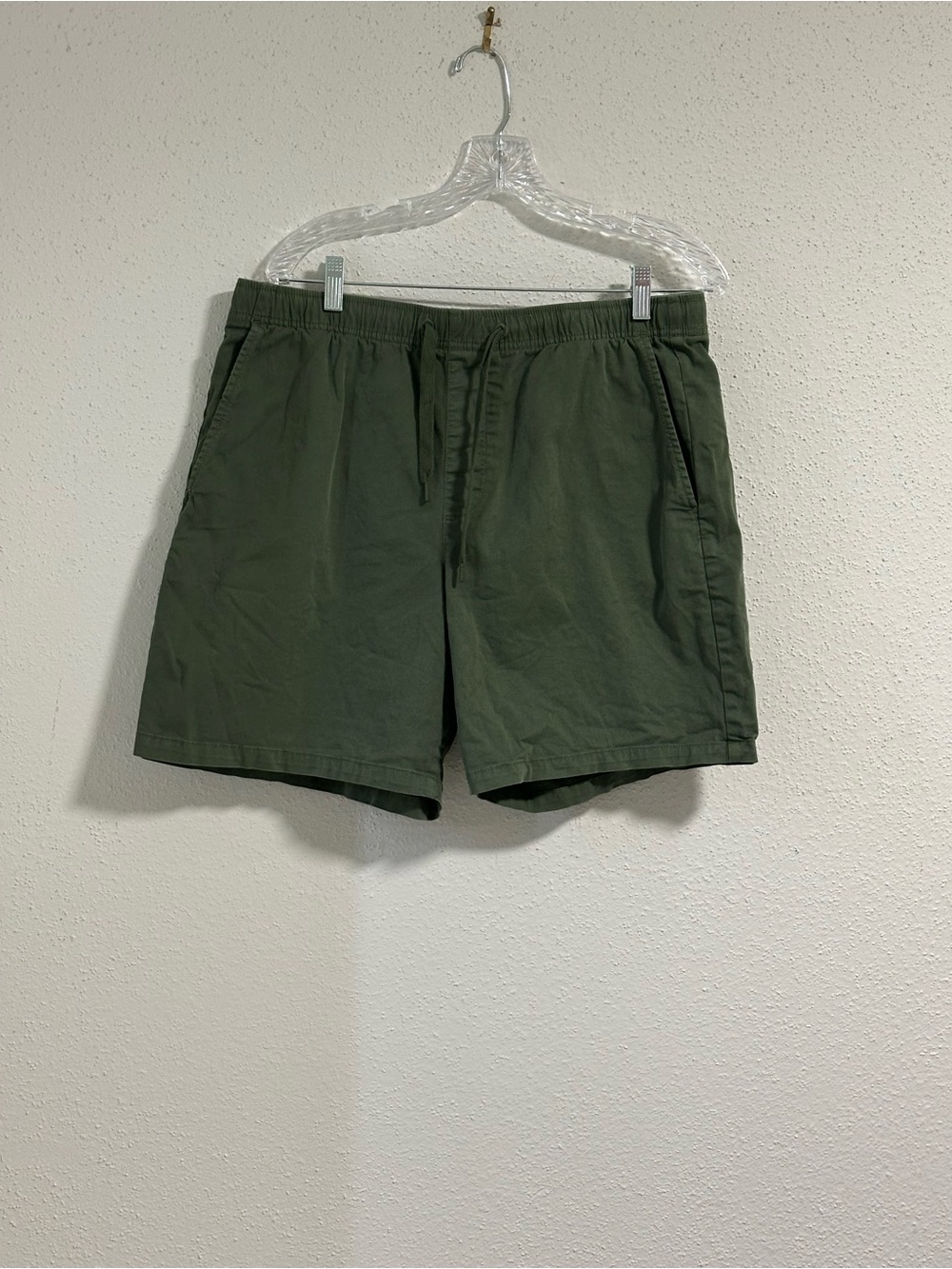 Gap Pull-On Shorts Mens Large Olive Green Elastic Waist Cotton Stretch Basic